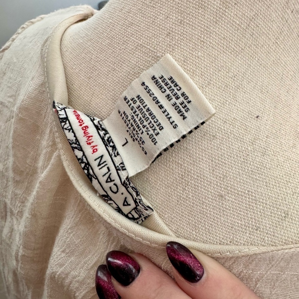 A. Calin Luxe Boho Embroidered Maxi Dress in Soft Cream – Size L - Picture 7 of 7